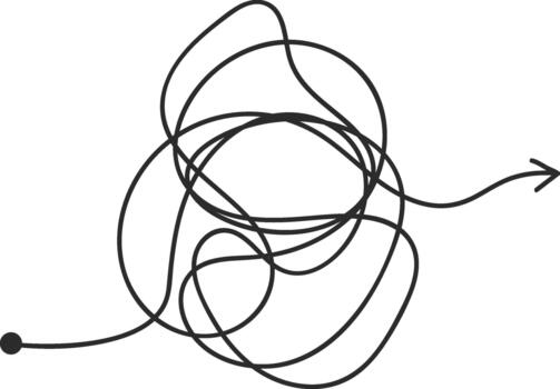 desenredar complejo camino hallazgo claro solución flecha vector