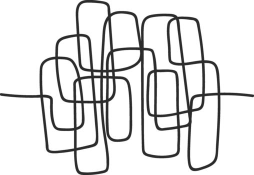 resumen negro continuo línea Arte modelo creando conexión vector