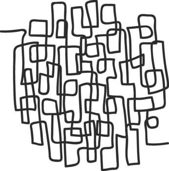 Intertwined lines forming abstract rounded network pattern vector