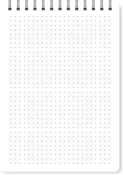 Dot grid notebook paper with spiral binding vector