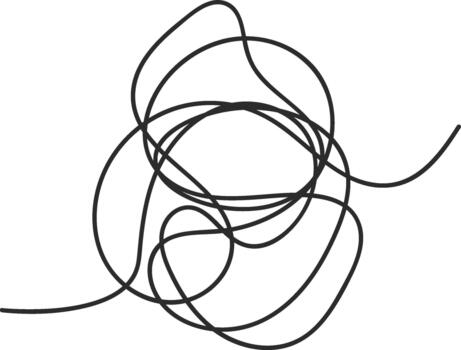 Tangled messy abstract lines creating complexity concept illustration vector