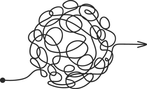 desenredar confuso camino hallazgo sencillo solución concepto vector