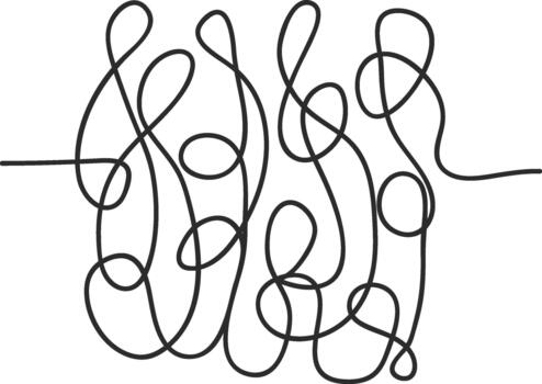 continuo negro línea dibujo formando enredado resumen modelo vector