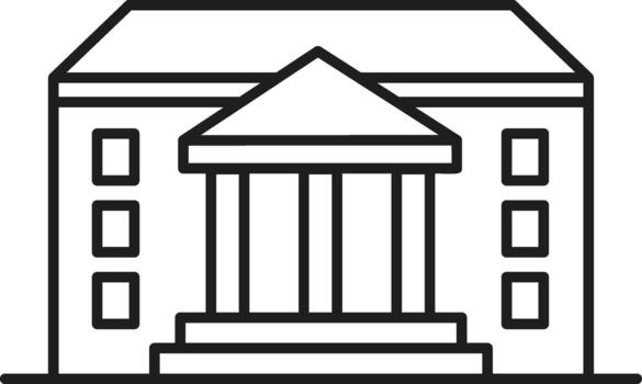 Building outline icon representing official institution architecture vector