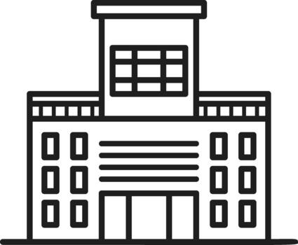 edificio estructura línea icono ilustrando urbano arquitectura diseño vector