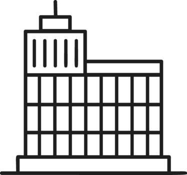 Office building skyscraper icon illustrating urban architecture vector