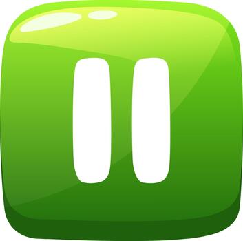 verde lustroso pausa botón icono para medios de comunicación controlar vector