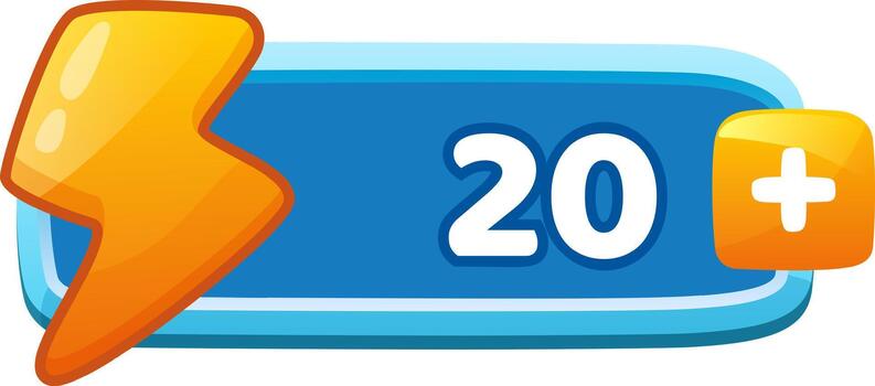 juego de azar ui elemento demostración energía veinte valor vector