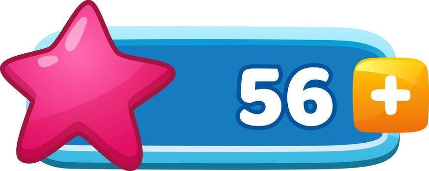 Gaming interface element showing star rating or achievement points vector
