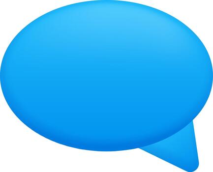 Blue speech bubble communicating message with talk icon vector