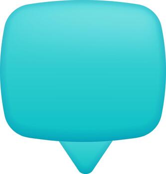 Turquoise speech bubble representing communication and message vector