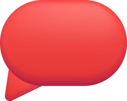 Red three dimensional speech bubble representing message communication vector