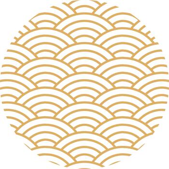 Seigaiha wave pattern creating abstract circular background vector