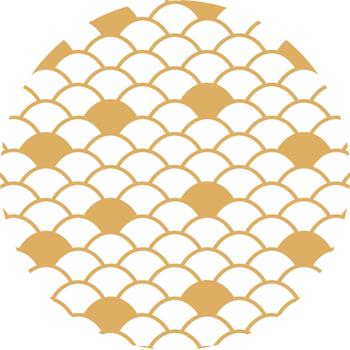 Gold Japanese scales pattern in a circular shape vector