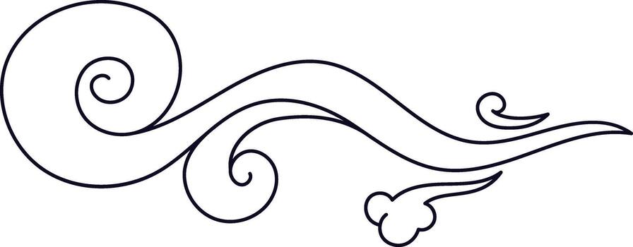 estilizado asiático nube Desplazarse modelo línea Arte vector