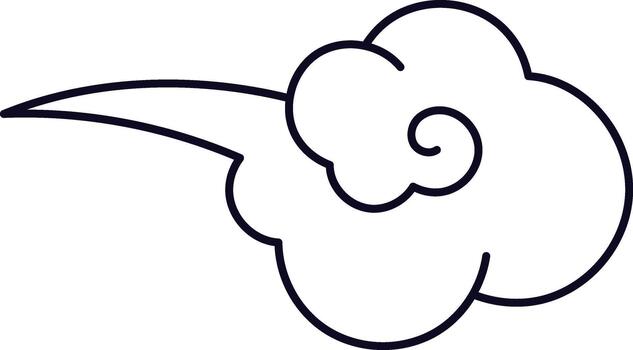 Stylised cloud graphic with an accelerating trailing effect vector