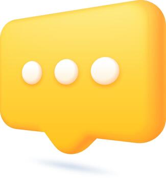 Yellow chat bubble showing typing message dots vector