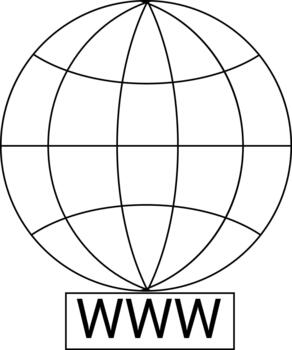 earth and World Wide Web icon with white background vector