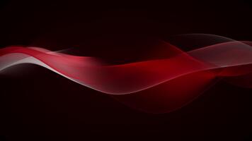 sömlös slinga animering av röd och vit genomskinlig vågor drivande mjukt på en mörk bakgrund. elegant skärmsläckare skapande en mjuk rörelse effekt med mild kurvor och lysande former. 4k 60 fps video