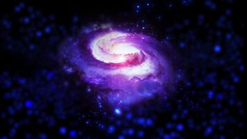 un' vivace viola e blu spirale galassia ruota nel spazio, giocando con plasma energia e luce. voi può uso Questo animazione nel il tuo astrologico e cosmico progetti o come un' sfondo. video