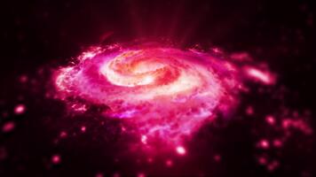 un' vivace viola spirale galassia ruota nel spazio, giocando con plasma energia e luce. voi può uso Questo animazione nel il tuo astrologico e cosmico progetti o come un' sfondo. video