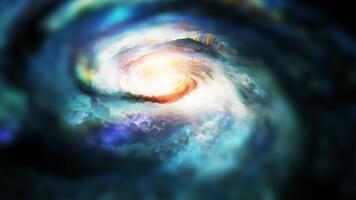 un' leggero blu spirale galassia ruota nel spazio, giocando con plasma energia e luce. voi può uso Questo animazione nel il tuo astrologico e cosmico progetti o come un' sfondo. video