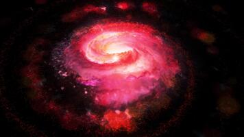 un' vivace rosa spirale galassia ruota nel spazio, giocando con plasma, energia, e luce. voi può uso Questo animazione nel il tuo astrologico e cosmico progetti o come un' sfondo. video
