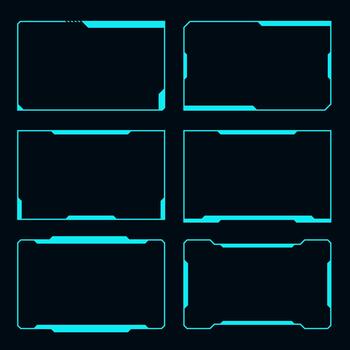 Futuristic interface HUD element frame cyberpunk design vector