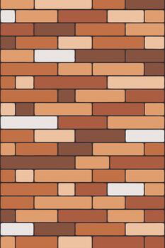 Brick Wall Pattern with Mixed Color Blocks and Rustic Masonry Texture in Urban Style vector