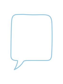 mano dibujado fluido habla caja icono con suave azul línea y rectángulo contorno forma. esta charla burbuja caja de texto es ideal para ninguna comentario, mensaje, o conversacion elemento. sutil circulo efecto agrega moderno vector