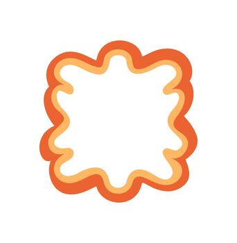 Groovy retro frame shape with bold wavy outline creates a cartoon border element. Y2k style bubble edge blends graphic form with a playful background for cool pop art themes. vector