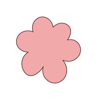 Groovy y2k flower as flat pink shape. This retro symbol presents a stylish groovy element with modern aesthetic. Graphic illustration for trendy pop art projects and creative backgrounds. vector