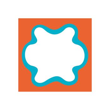 Groovy retro wavy frame border shape with orange pop background. Funky outline and y2k graphic form, border and frame in a pop style for trendy retro creative backgrounds modern uses. vector