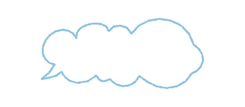 mano dibujado tiza hablar burbuja icono con redondo nube forma y orgánico contorno. tiza habla nube hechos como un mensaje caja de texto para comentario y comunicación. rectángulo formar sencillo contorno para versátil vector