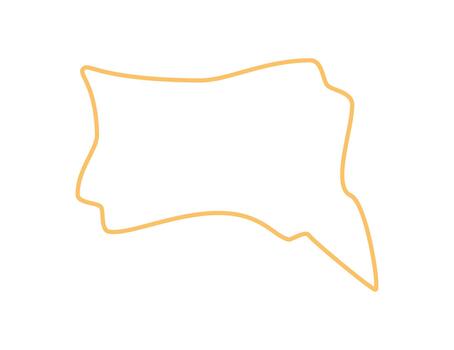 mano dibujado ondulado contorno habla burbuja en naranja. garabatear charla burbuja con único caja de texto forma. utilizar para mensaje, comentario, o hablar concepto en juguetón comunicación estilo. vector