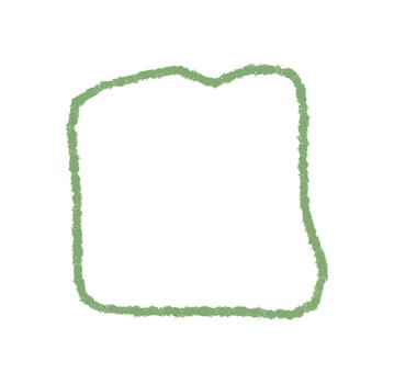 Hand drawn wavy crayon square frame, organic outline forms a green border with subtle sketch texture. This rectangle background is ideal for text or graphic template use in modern art. vector