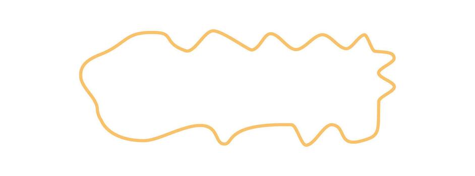 Hand drawn organic squiggle label frame shape with abstract outline. Irregular rectangle template creates a blob badge background. Creative text area and unique shape as a standout mockup element. vector