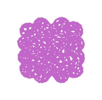 maravilloso Vieira frontera y eclosionado forma en retro púrpura estilo. y2k lápiz de color marco, tiza sombreado y bosquejo textura crear juguetón gráfico antecedentes para creativo proyectos vector