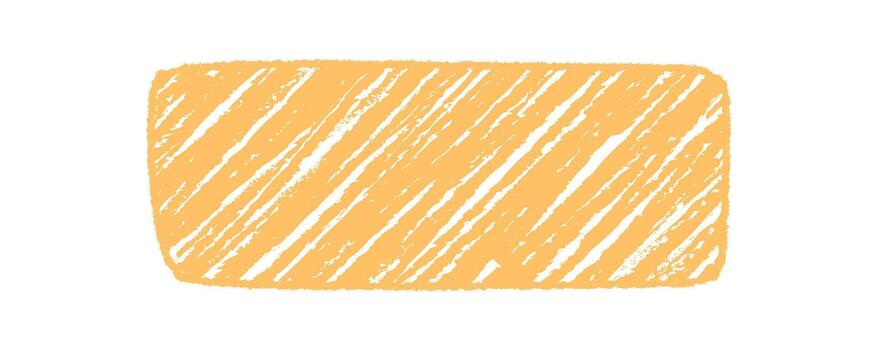 Organic rough crayon rectangle frame with diagonal stripe and scribble texture forms a unique box background. Hand drawn banner shape adds space for text in natural, bold style. vector