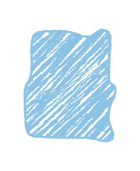 Blue chalk squiggle quote frame sketch forms an abstract rectangle with rough border and organic background. Diagonal scribble design adds artistic graphic character, ideal for creative text vector