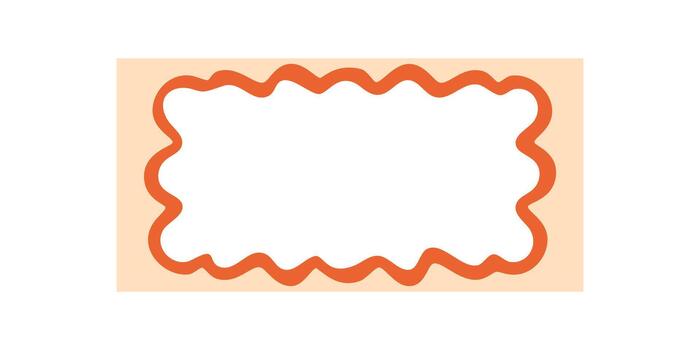 maravilloso retro ondulado rectángulo frontera forma con negrita contorno formas un juguetón caja elemento. resumen garabatear estilo crea un y2k fondo, artístico marco y gráfico para de moda y moderno visual vector
