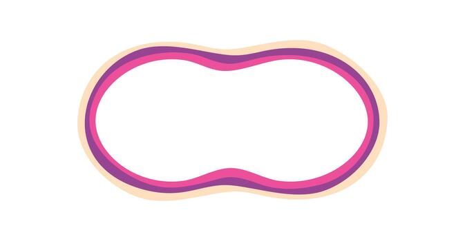 Groovy wavy retro abstract frame shape with a bold outline and soft border. Funky y2k graphic frame adds a cool retro touch to creative backgrounds and modern projects. vector