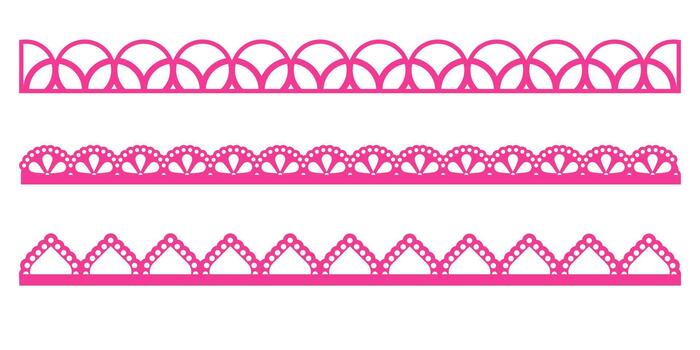 Lace scallop border edge frame pattern trim tape simple is shaped with smooth flow. This punch paper touch creates subtle depth. A calm ornament for print or web. vector