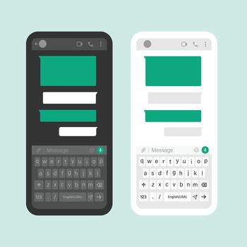 exhaustivo digital comunicación ui ux equipo en oscuro y ligero modo vector