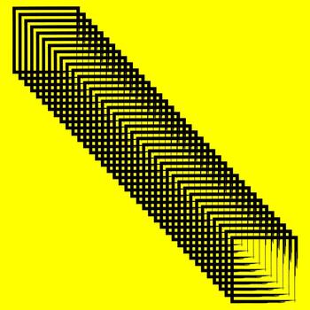 repitiendo cuadrado . diagonal negro modelo. óptico línea efecto. brillante amarillo antecedentes. vector