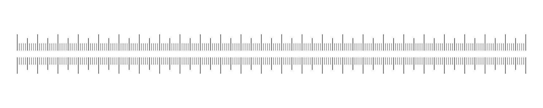 Ruler scale 25 centimeters without numbers. Measuring chart with 250 mm. Ruler scale, sewing tool template. Length measurement height, distance, math. vector