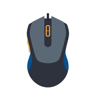 A computer mouse with a blue and black design vector