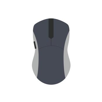 A computer mouse with a grey and black color vector