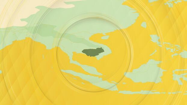 Abstract Map of Cambodia and Surrounding Regions with Circular Patterns. vector