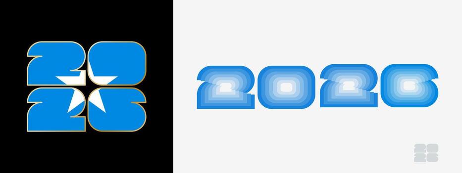 Year 2026 with flag of Somalia and in color palate of Somalia flag. Happy New Year 2026 in two different style. vector